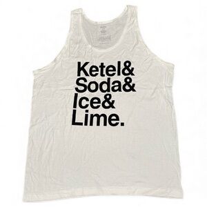 Ketel One Vodka & Soda & Ice & Lime Unisex Size LG White/Black Muscle Tank Top